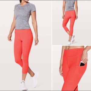 Lululemon Hi-Rise Speed Up Crop 21" Red Orange 6